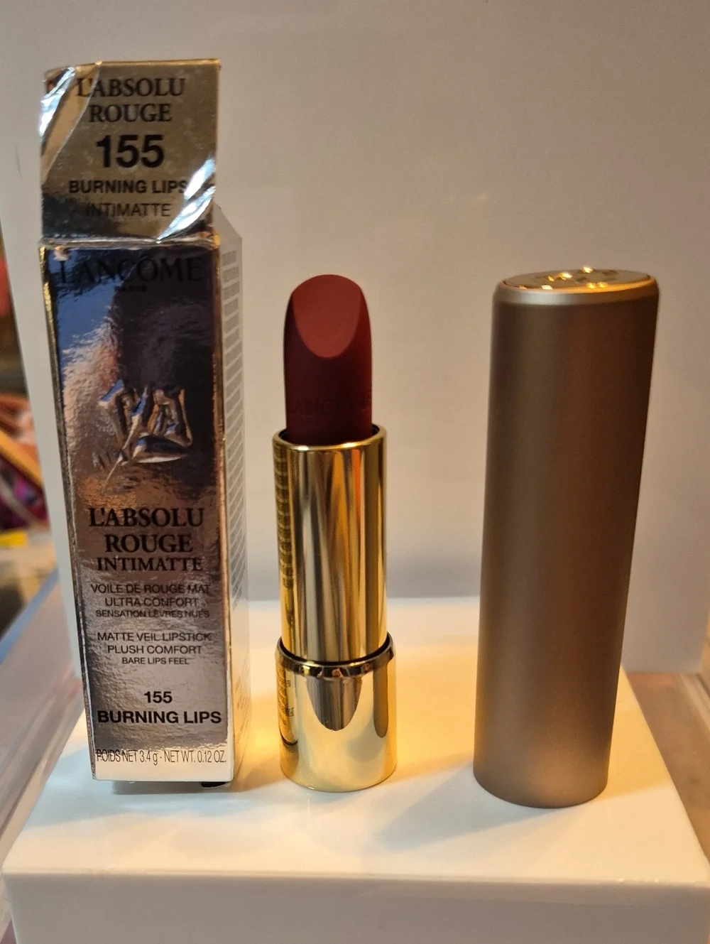 Lancome L'Absolu Rouge Intimatte Matte Lipstick: Burning Lips (155)